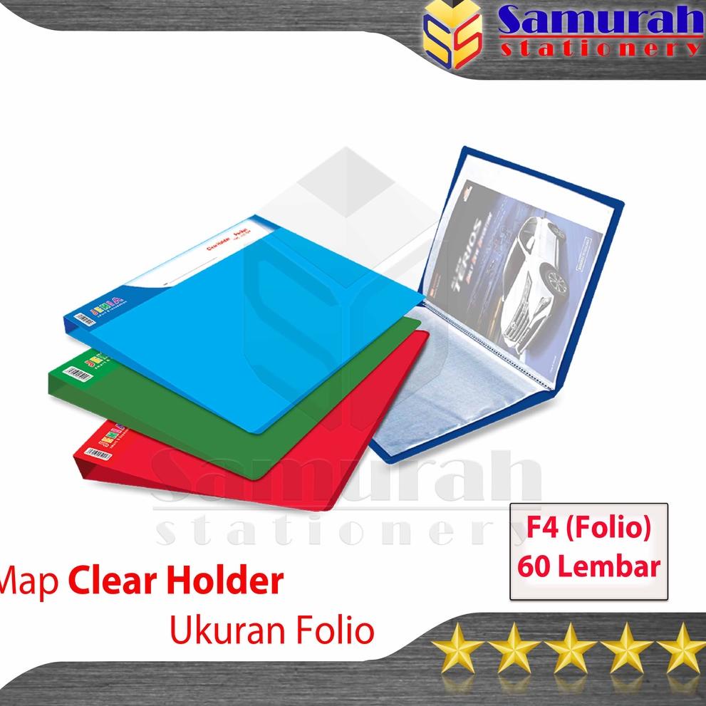 

[ART. 152571] Map Clear Holder 60 Pocket Polos Folio Jenia / Album Plastik isi 60 lembar Kantong Bening / Map Katalog List Harga