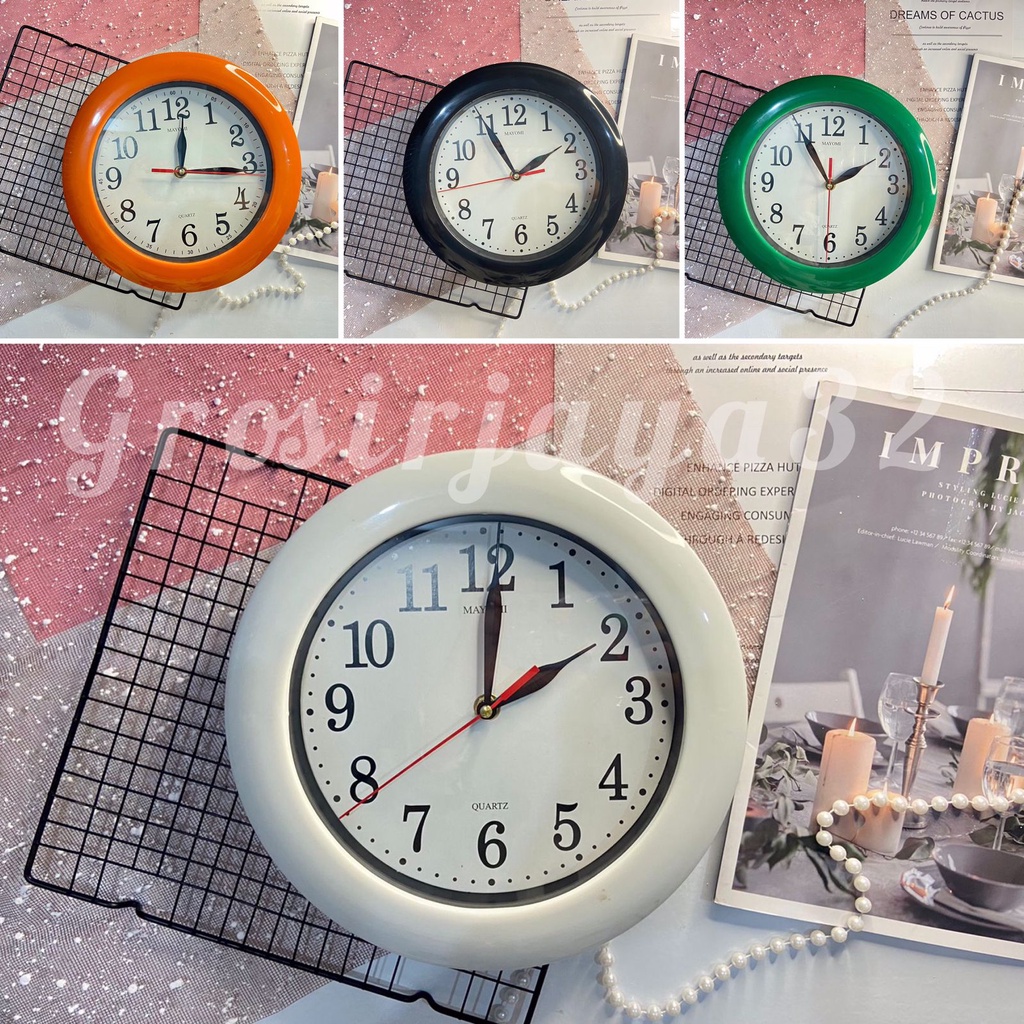 (GROSIRJAYA32) Jam dinding murah COLOURFUL model Minimalis Modern Elegan Mewah