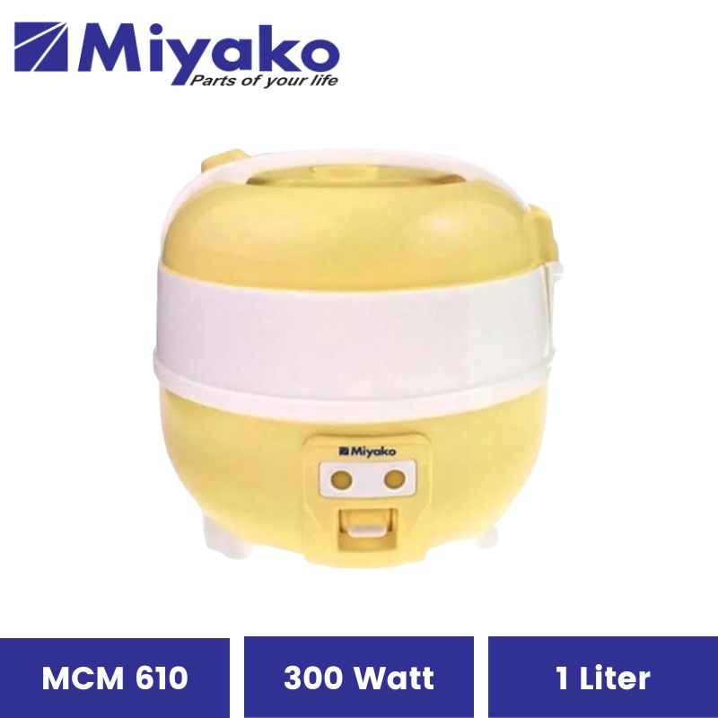 Miyako Rice Cooker MCM610 / Magic Com MCM 610 / Mini Magic Warmer Plus 1 Liter Mejikom 1 kg kilo