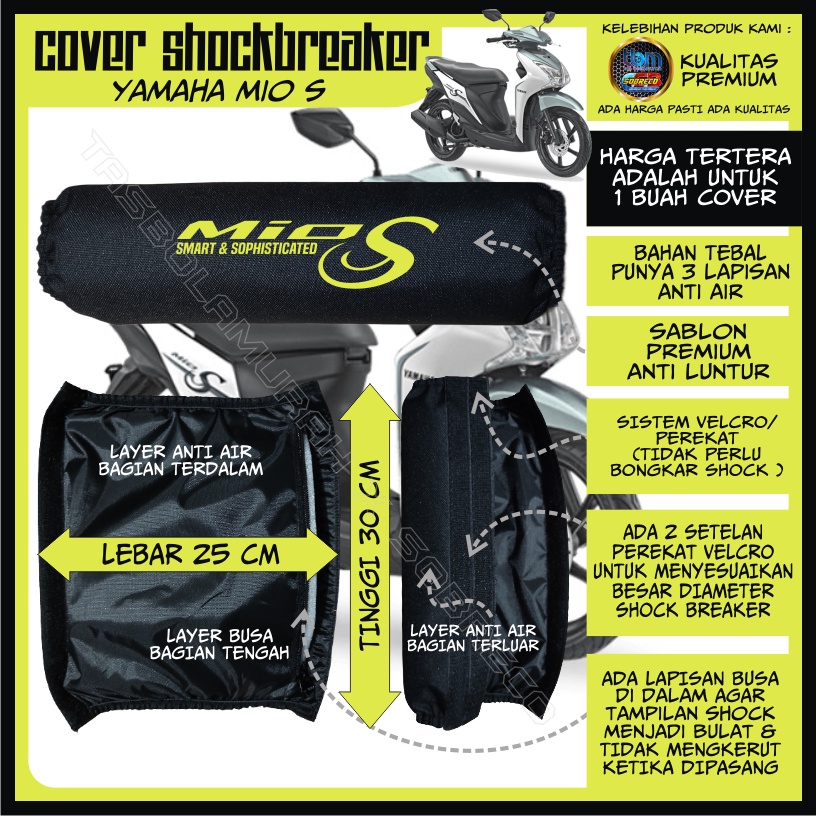 SARUNG PELINDUNG PENUTUP COVER SOKBREKER SHOCK BREAKER BELAKANG MOTOR YAMAHA MIO S ANTI AIR