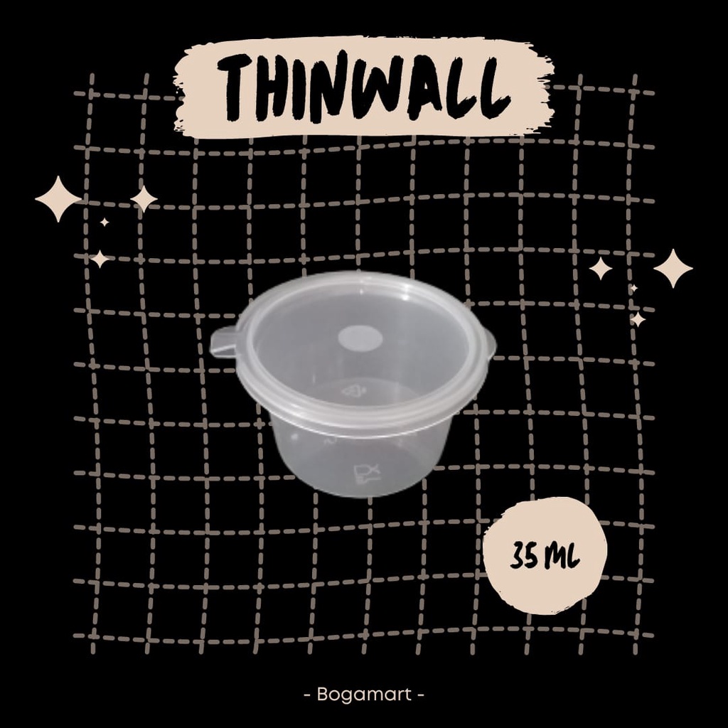 Thinwall Cup Sauce DM 35ml / food container / tempat sauce / tempat sambal / kemasan makanan
