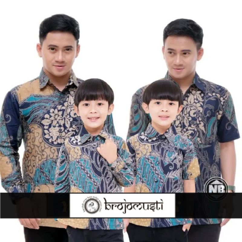 Kemeja Batik Pria Lengan Panjang Motif Terbaru // Couple Batik Ayah Dan Anak Cowok usia 2-12 Tahun