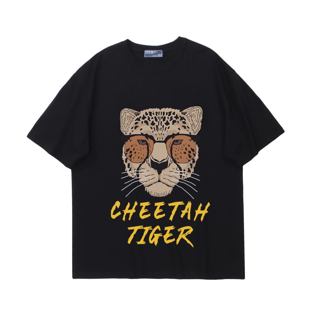 Amspro Kaos oversize Kaos Pria T-shirt Distro Baju Pria Atasan Pria Cheetah