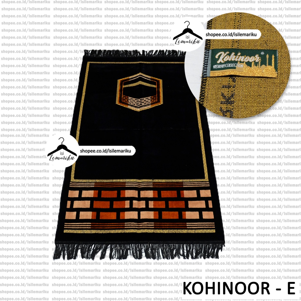 Sajadah Tebal KOHINOOR KISWAH BLACK Exclusive 65x110cm