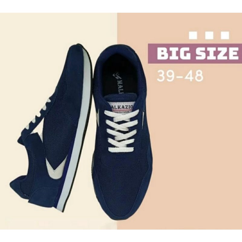 BIG SIZE Shoes 39-49 Sneaker Kets RUNOX.303 Sepatu Olahraga Style Korea Empuk Ukuran Besar Navy, 42