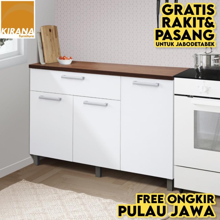 Rak Dapur Kirana Kitchen Set Indiana Lemari Kabinet Rak Dapur Bawah - 3 Pintu
