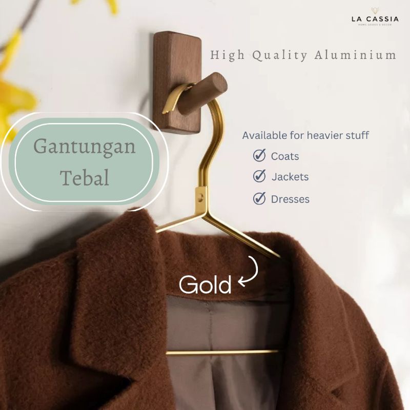 GANTUNGAN BAJU GOLD Premium Anti Slip Hanger Gold Rosegold High Quality Aluminium Alloy