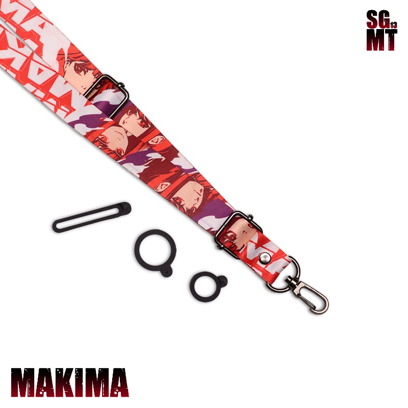 Lanyard Sigmat13 Gantungan id card Printing name tag Premium Chainsaw Man Makima Adjustable