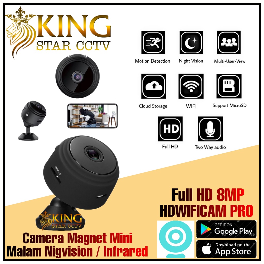 IP Camera CCTV V380 A1 MINI WiFi Spy Kamera CCTV HD 1080P 8MP Wireless Hidden Cam Spycam Small P2P Monitoring