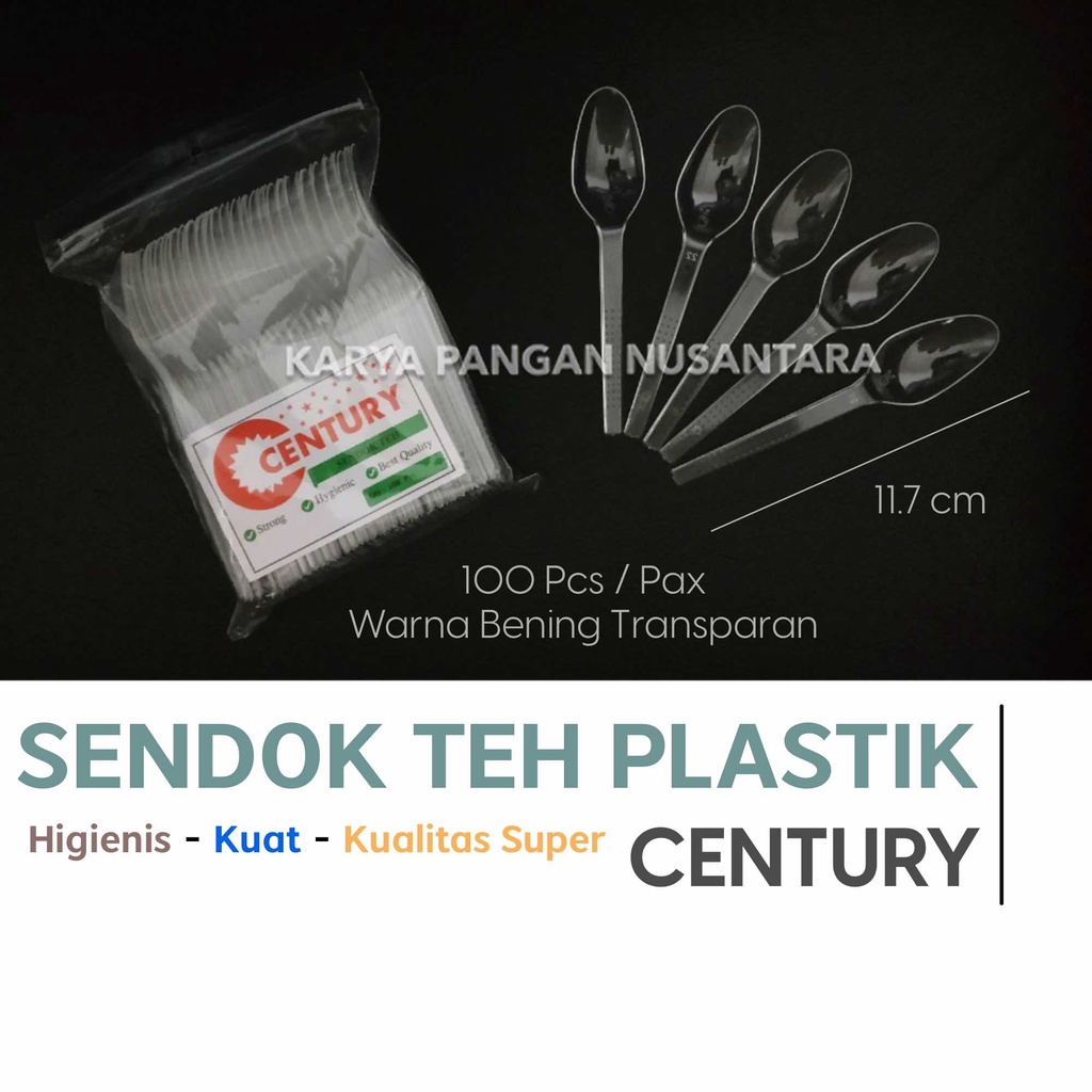 SENDOK TEH PLASTIK CENTURY SENDOK SALAD ICE CREAM PUDDING PACK 100PCS