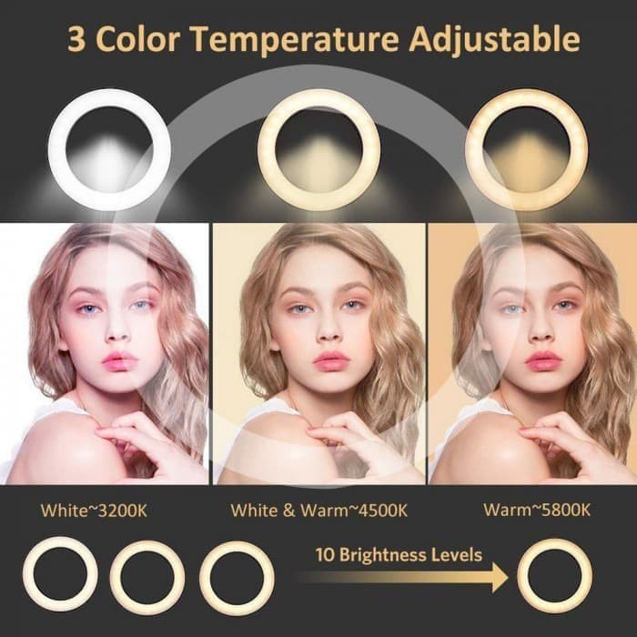 RING LIGHT LED 26CM + Tripod BESI TP002 Make Up Tiktok Ringlight PAKET