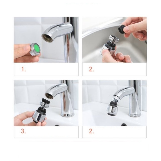 FYGALERY HL0353 Sambungan Kran Air Fleksibel Saringan Air Turbo Flex Faucet 360 Derajat Filter Air Anti Splash Shower