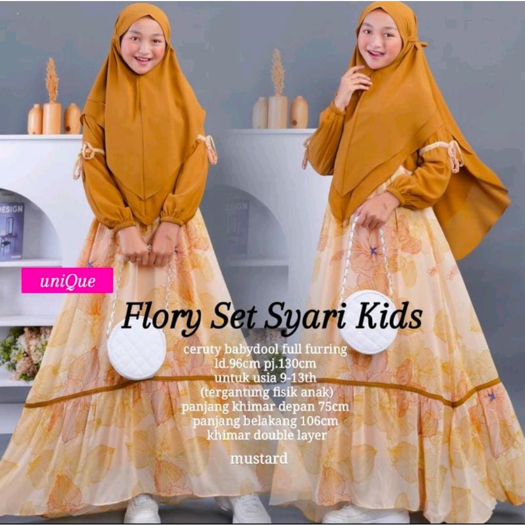 BAJU ANAK TERBARU FLORY DRESS KIDS  GAMIS ANAK USIA 10 11 12 TAHUN BAHAN KAIN CERUTY BABYDOLL UKURAN