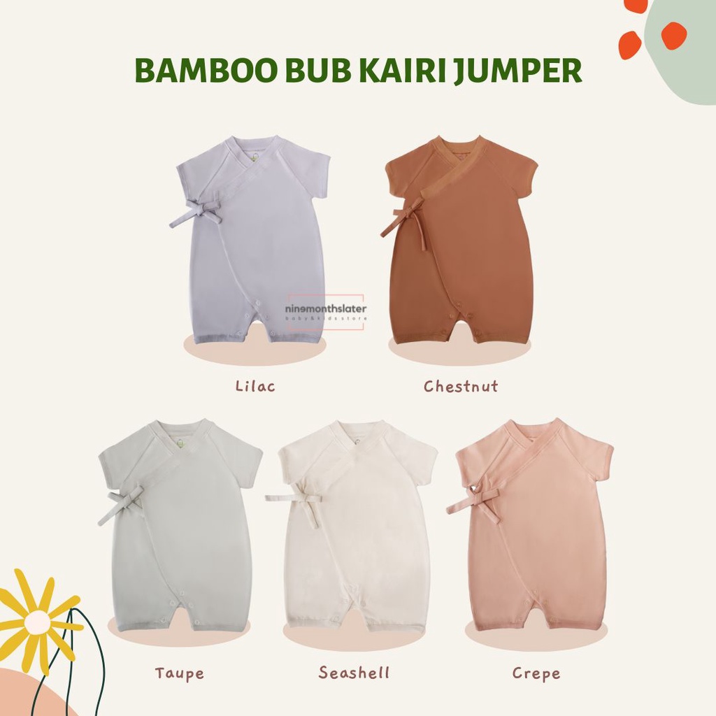 Bamboo and Bub - Kairi Jumper - Baju Bambu Anak Bayi One Set Bodysuit Lucu Piyama Tidur Rumah Balita