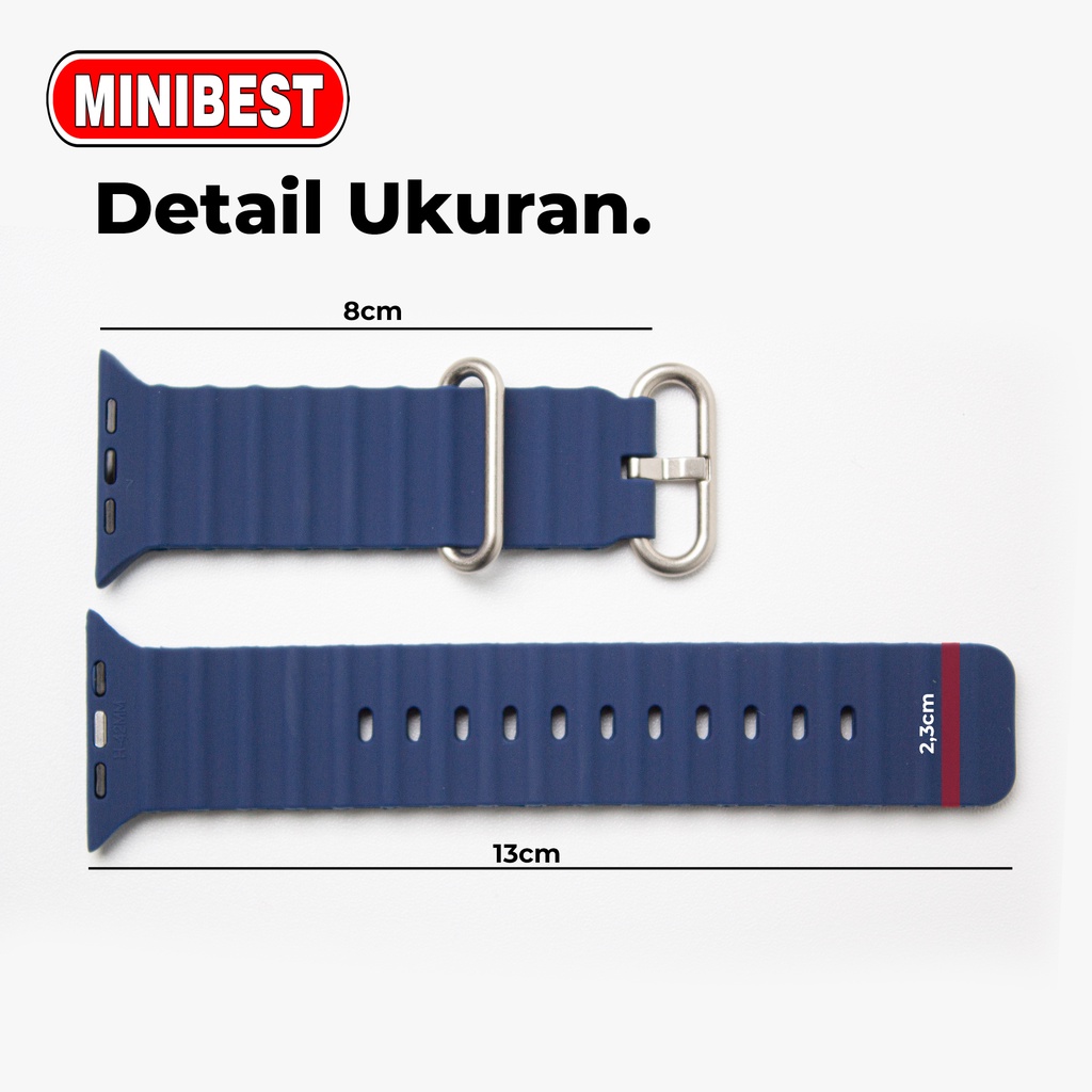 [MB] Strap Watch Silicone Rubber Series 1 2 3 4 5 6 7 8 Premium Strap Sport Smartwatch