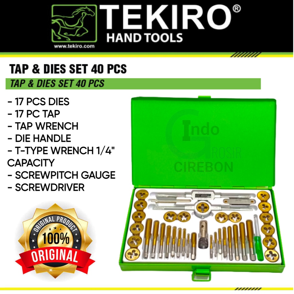 TEKIRO Tap And Dies Set 40 Pcs Alat Senai dan Tap Ulir Baut Murah