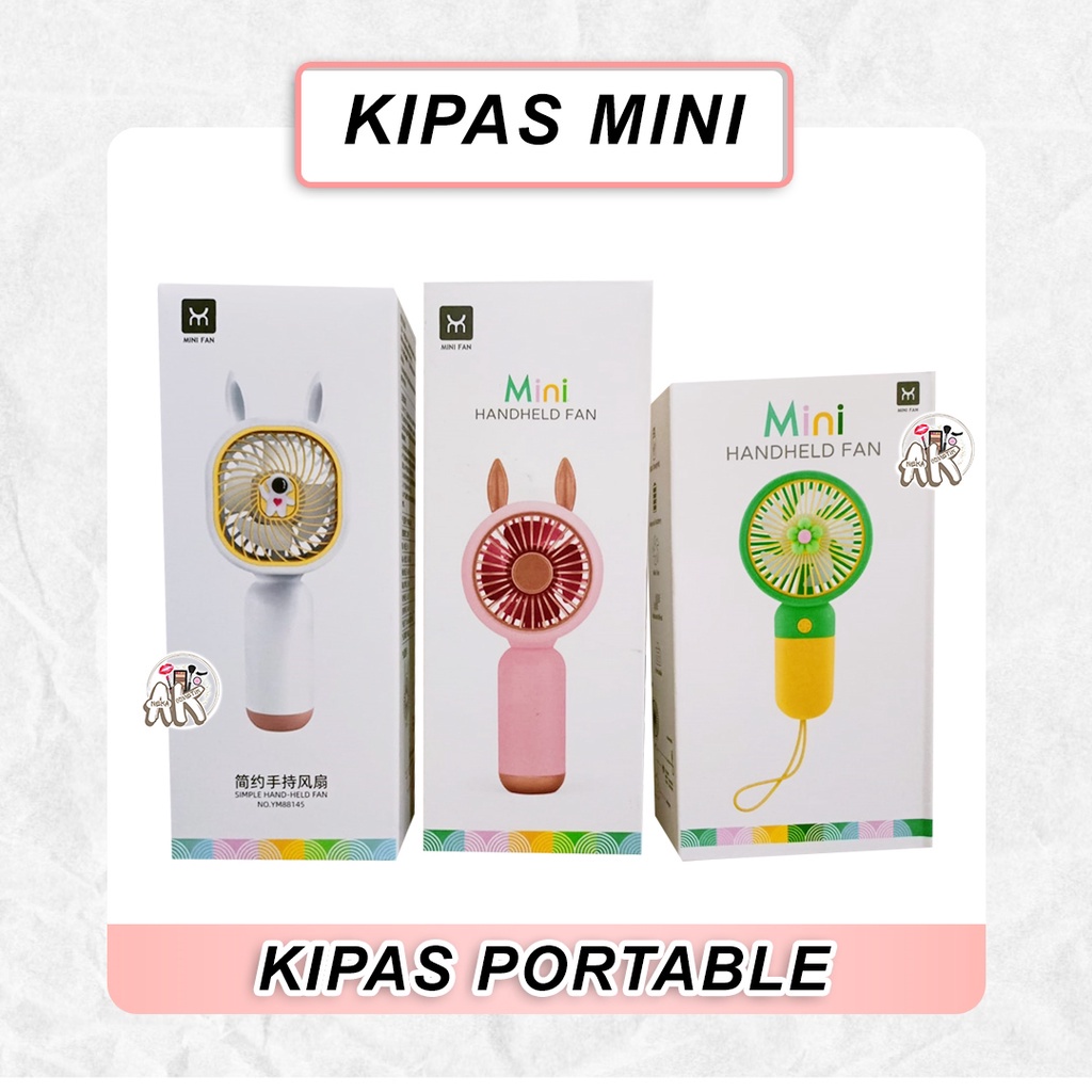 KIPAS PORTABLE MINI HANDHELD FAN SERIES MOTIF BUNGA / KELINCI / RUSA