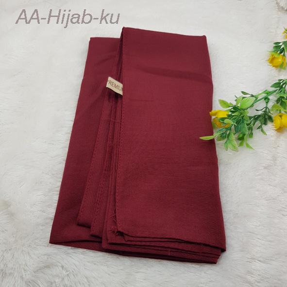 kerudung jilbab segi empat bahan PARIS VOAL PREMIUM anti letoy bisa untuk sekolah warna merah hati /