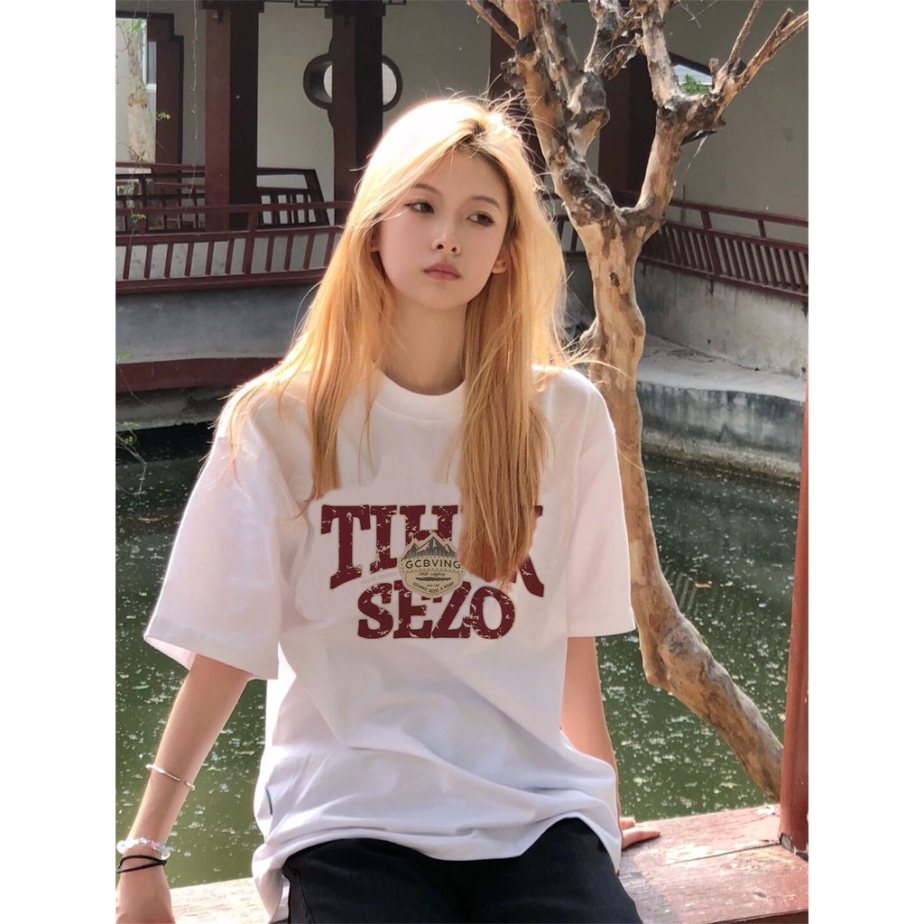 korean style baju kaos wanita lengan pendek letter motif printed t-shirt basic kaos puith ootd