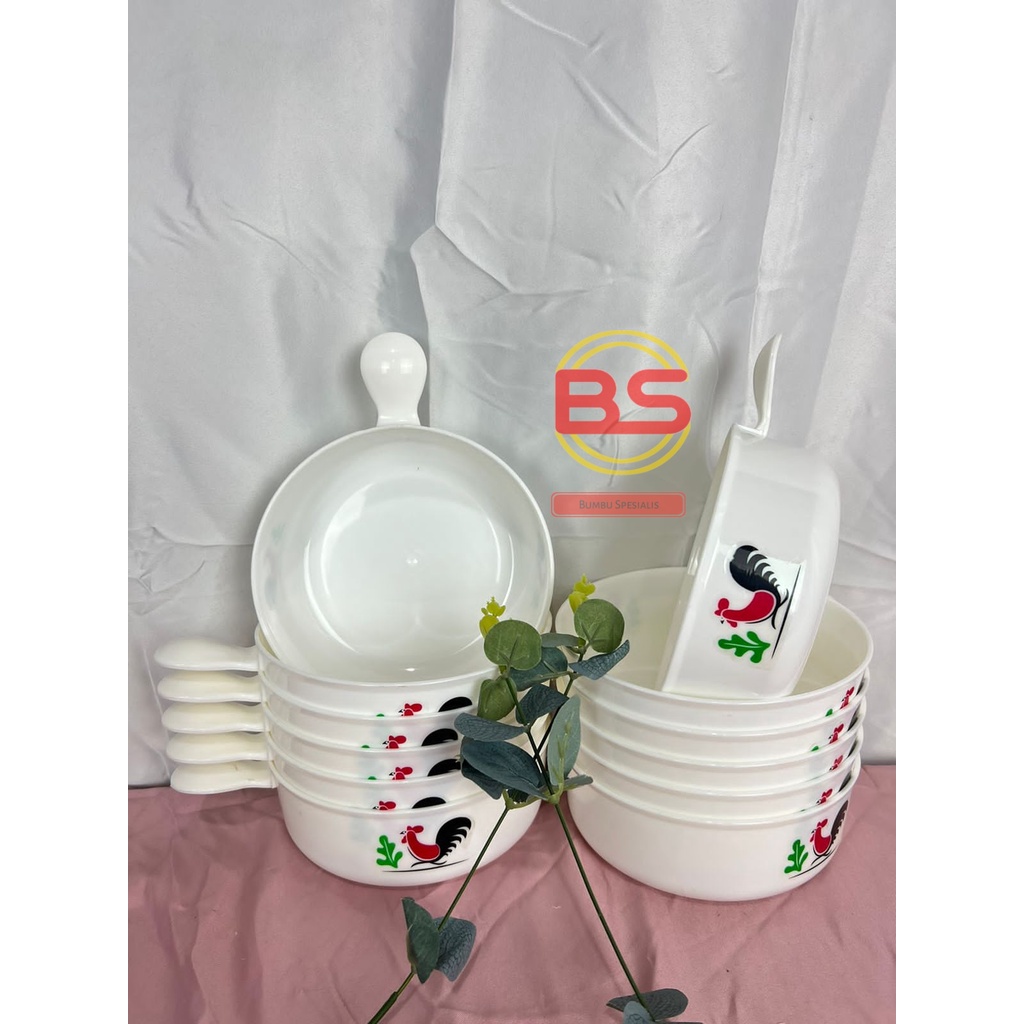 Mangkok plastik / mangkok kuah plastik gagang Ambarella/mangkok ayam