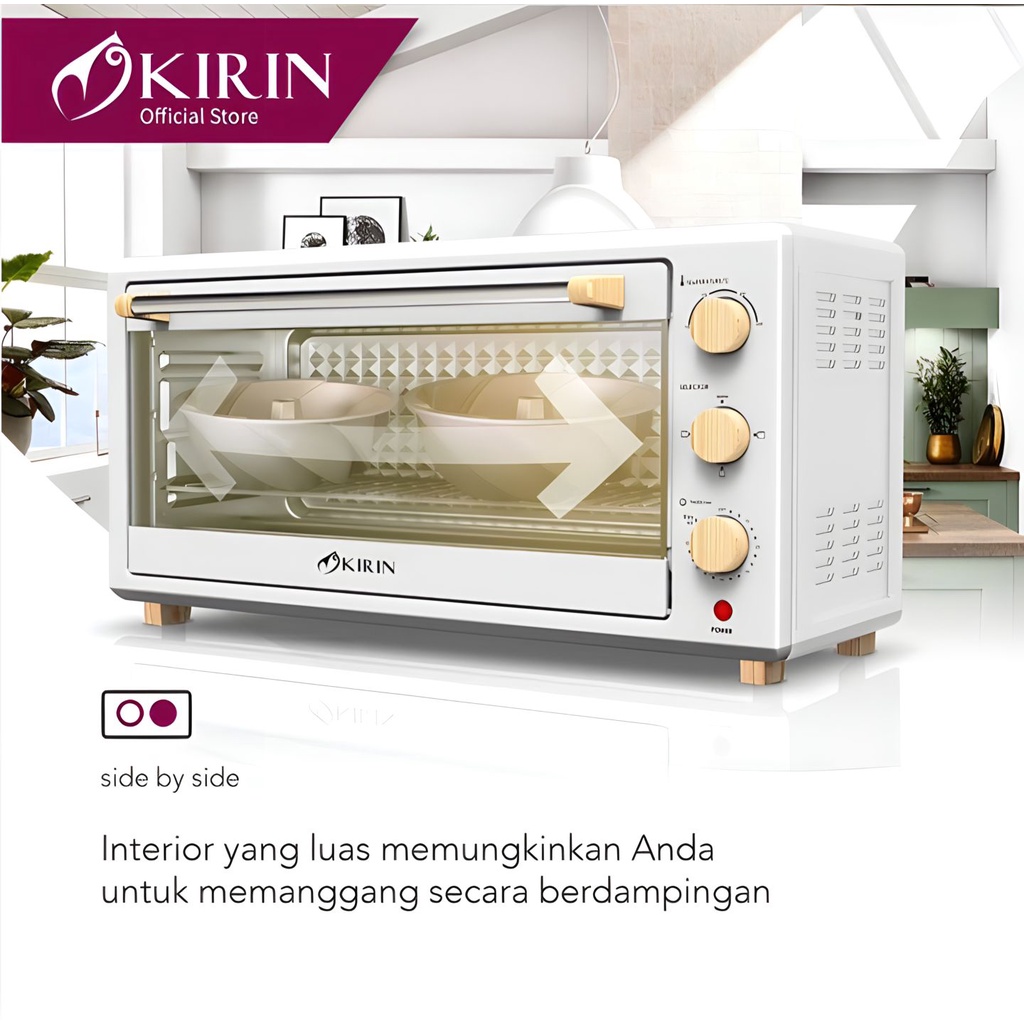 Kirin Oven Listrik Wide Body 35 Liter KBO 350WB KBO350 WB Pemanggang