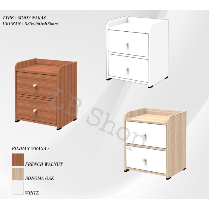 lemari kayu kecil laci/nakas laci/be side table ukuran 47x39x50cm