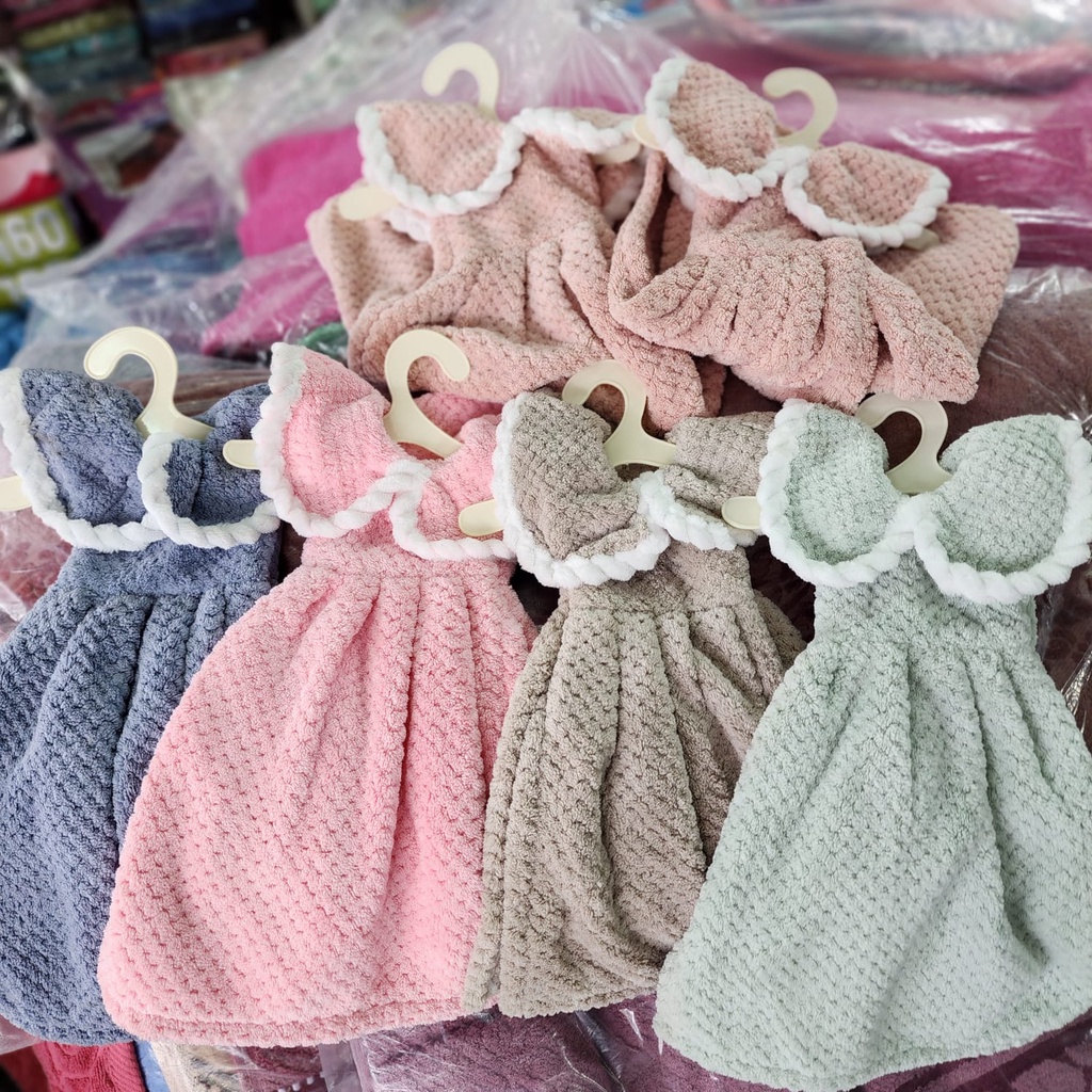 Lap Tangan Gantung Bahan Microfiber Model Dress Unik Serbet Tangan Handuk Import Serbaguna / Hand Towel Dapur Unik Untuk Wastafel Serbet Lucu