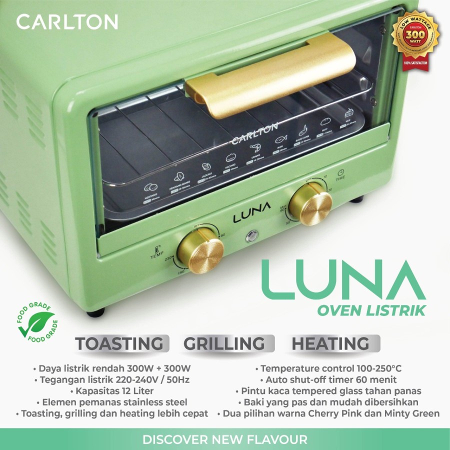 CARLTON OVEN LISTRIK LUNA 12LITER / ELECTRIC OVEN TOASTER