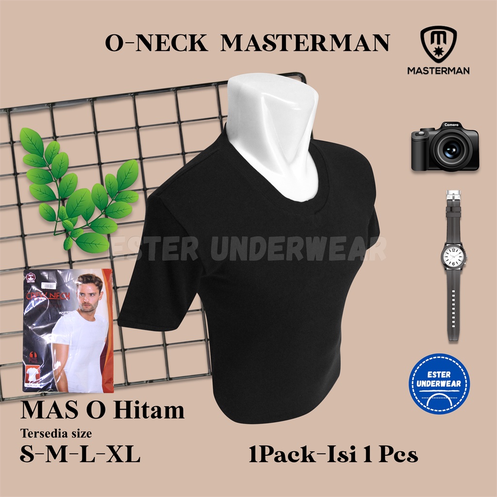 Kaos Dalam MASTERMAN ROUND NECK HITAM ISI 1