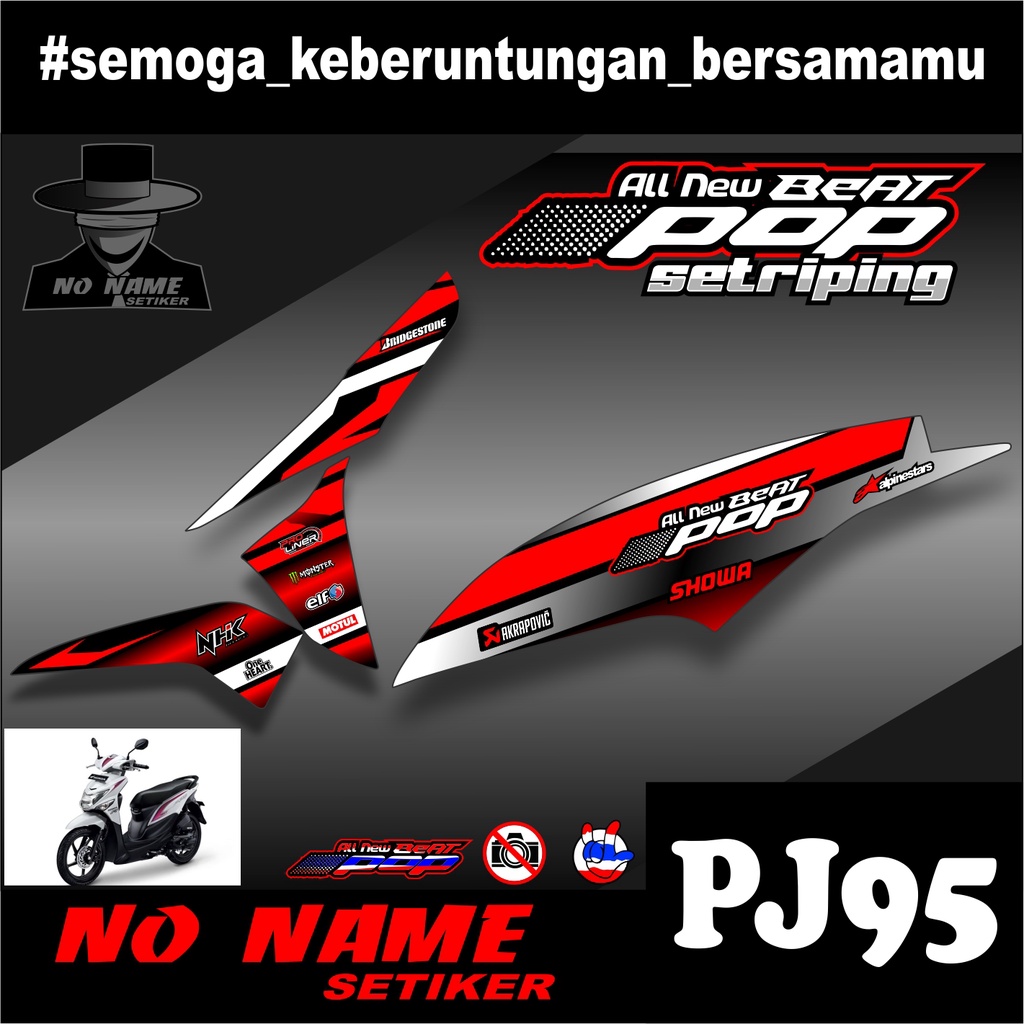 Sticker Striping Variasi List beat pop (pj95) Desain Minimalis Racing