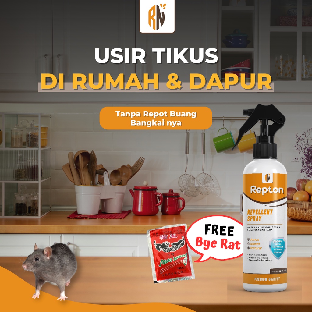 Repton Rat Repellent Spray Anti Tikus di Rumah dan Dapur Semprotan Pengusir Tikus Spray Pengusir Tik