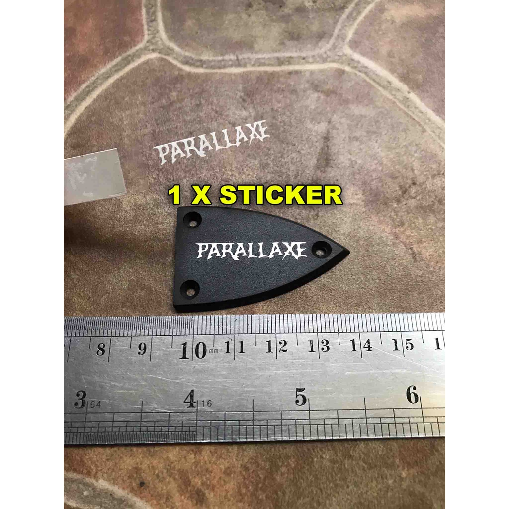 Sticker tulisan Parallaxe Logo untuk Tutup Trussrod Gitar Elektrik Trusrod Headstock Body Neck Bass 