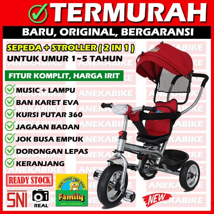 Best Seller Sepeda Anak Roda Tiga 3 Family F-362 Premium