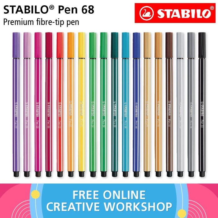 

Terlaris Stabilo Set 18 - Pen 68 Starter Pack / Premium Fibre-Tip Pen /