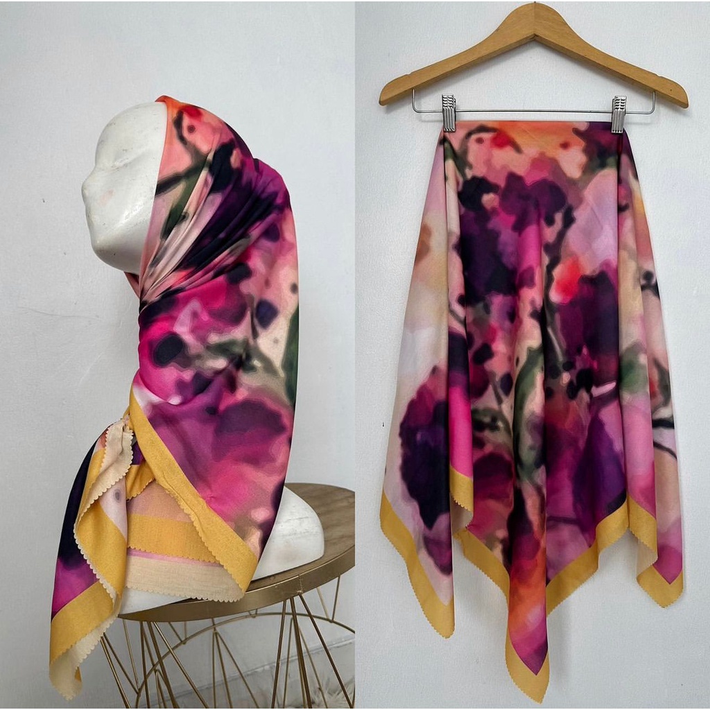 SADEAN HIJAB VOAL MOTIF KEKINIAN BUNGA SERIES/HIJAB VOAL MOTIF CANTIK BISA COD
