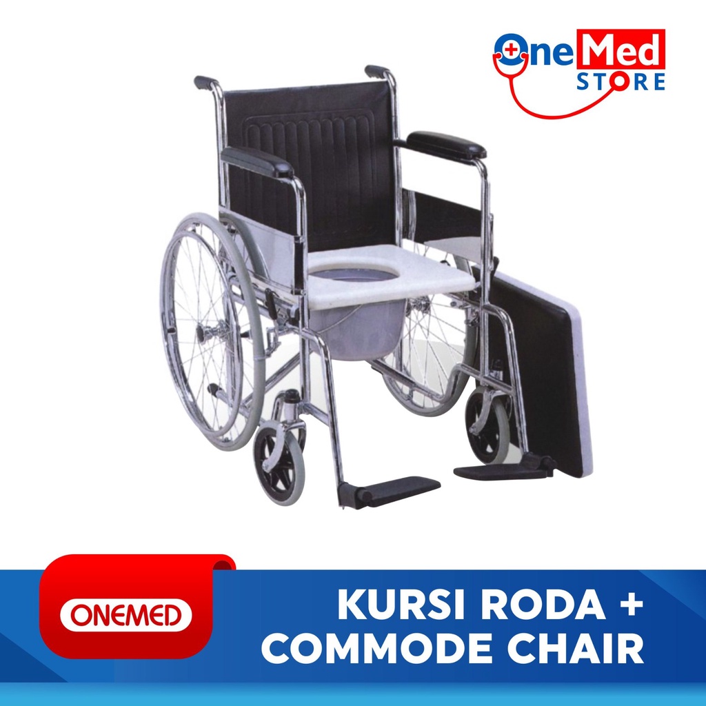 Kursi Roda+Commode Chair-Tempat Buang Air Besar OneMed OJ