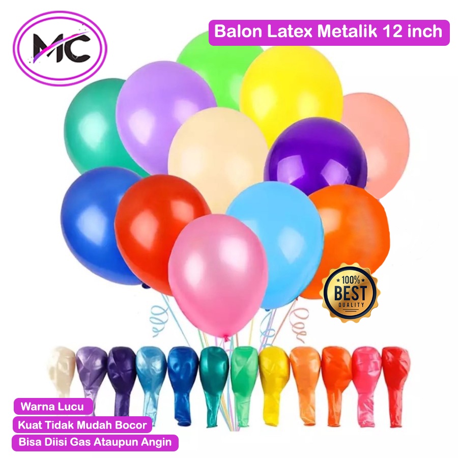 Balon Latex Metalik 21 inch Ballon Tebal Bisa DIisi Helium Baloon Dekoreasi Ulang Tahun Birthday Party Ballon Metalic Warna Warni