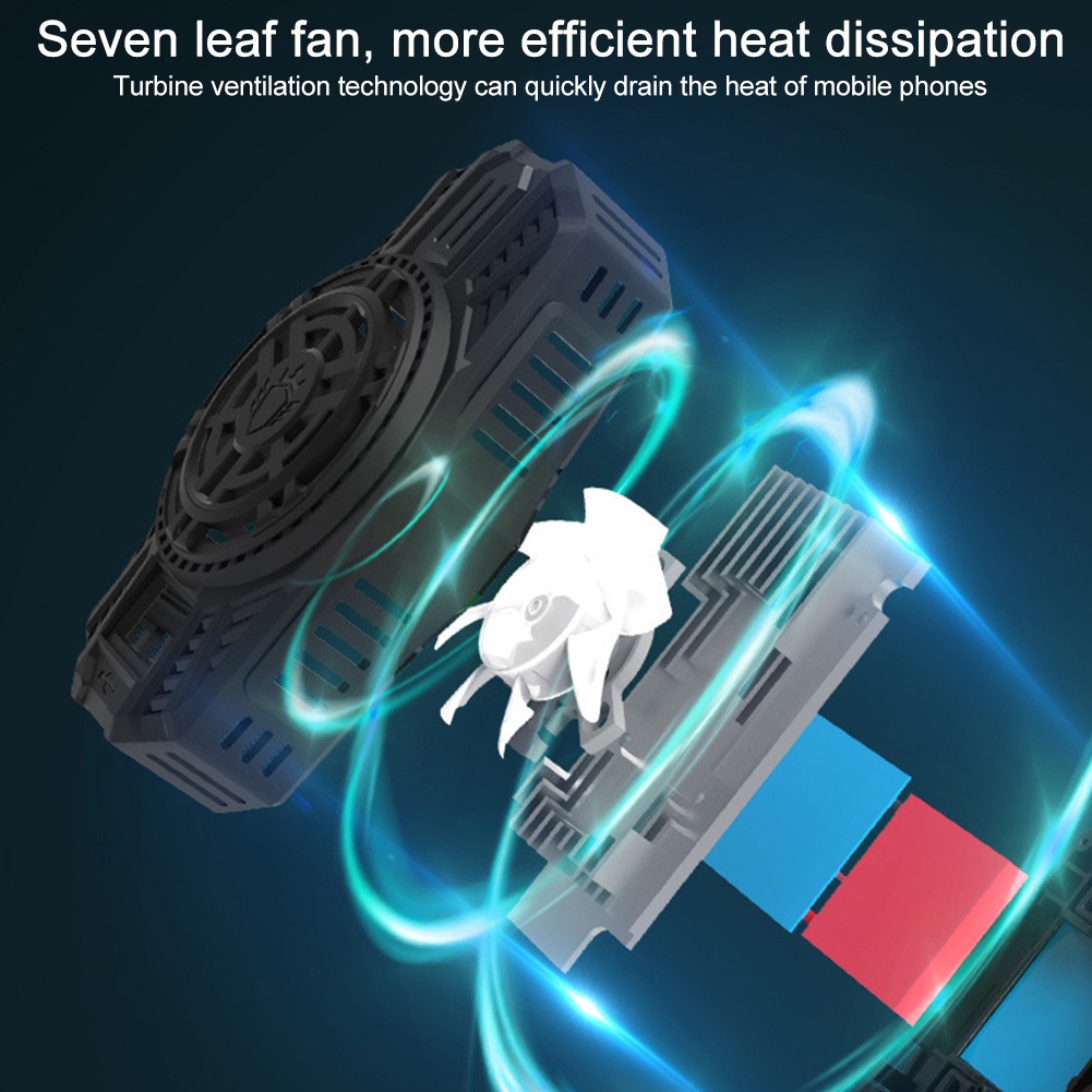 Fan Cooler Gaming Cooler Mobile Phone Game Radiator Clip-on Ultra Quiet Cool Quickly Cooling With Digital Display For 4.7-7.5 inch Phones