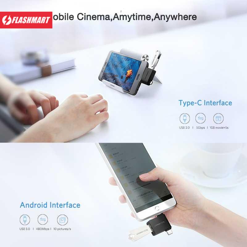 Flashmart OTG Plug Micro USB + USB Type C for Smartphone - 30453