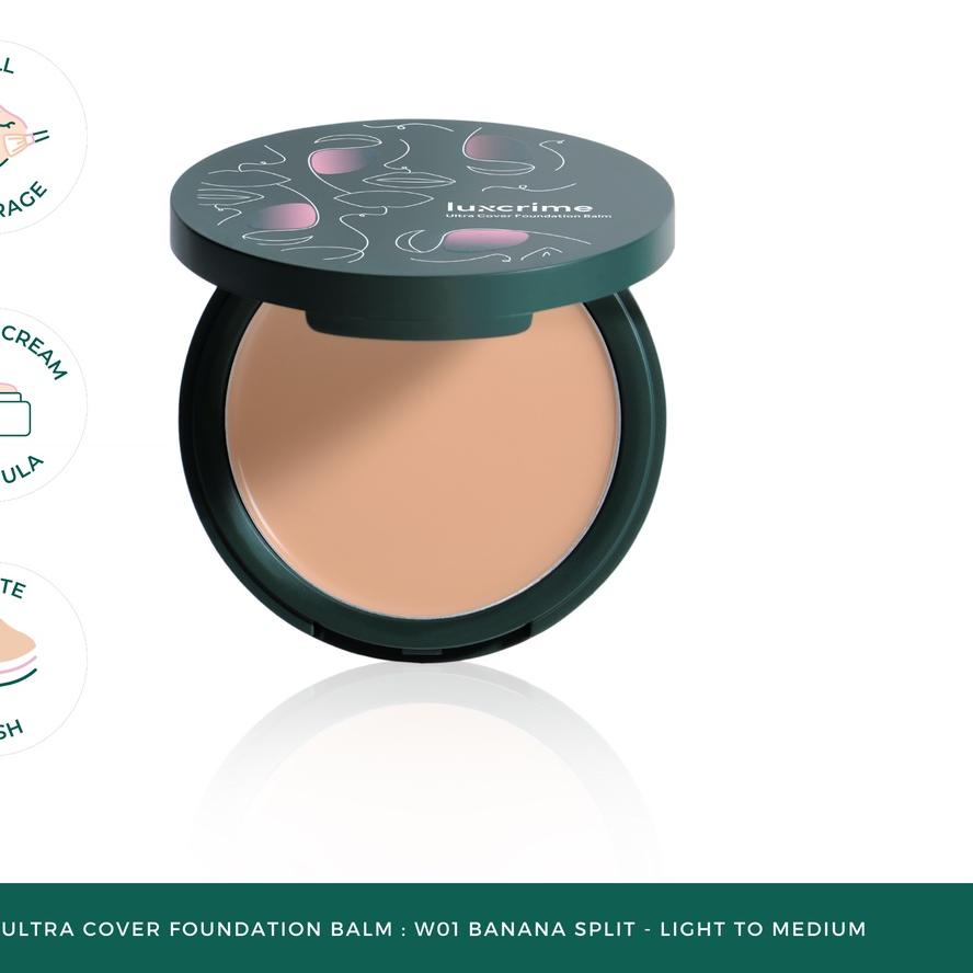 ➪ Luxcrime Ultra Cover Foundation Balm: W01 Banana split - Light to medium ✾