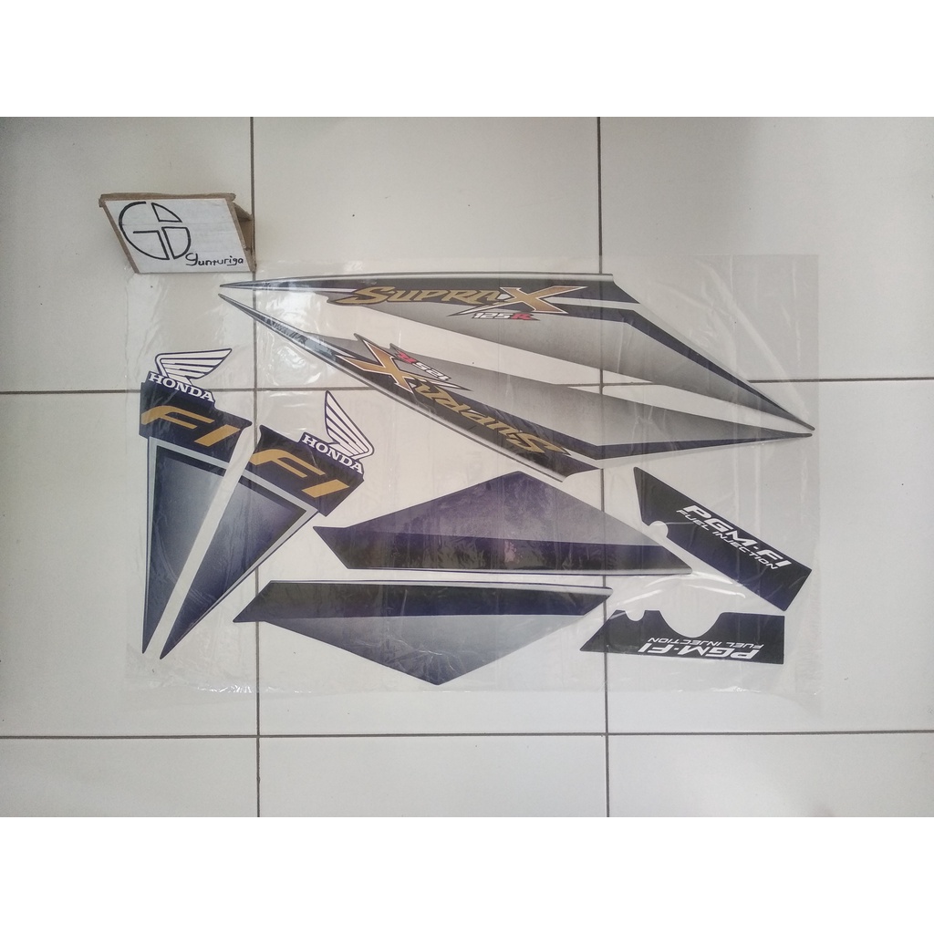 Striping Sticker Lis Honda Supra x 125 R FI 2007 2008 2009 Abu Abu Violet