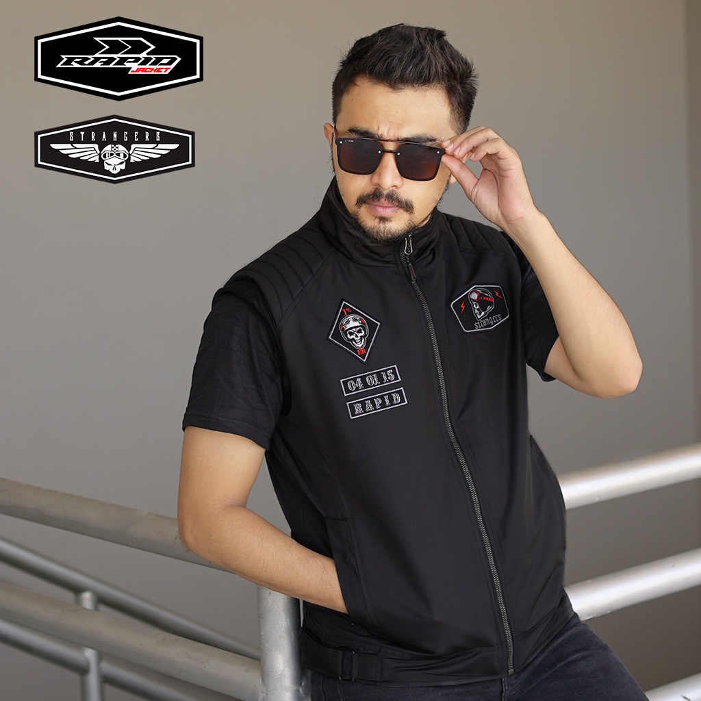 rompi motoran biker premium ROMPI RAPID BIKERS vest  motor full bordir tengkorak