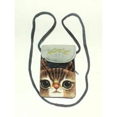 Tas Selempang Motif Kucing Lucu RANDOM / Pocket Bag Cat Character RANDOM - 2005