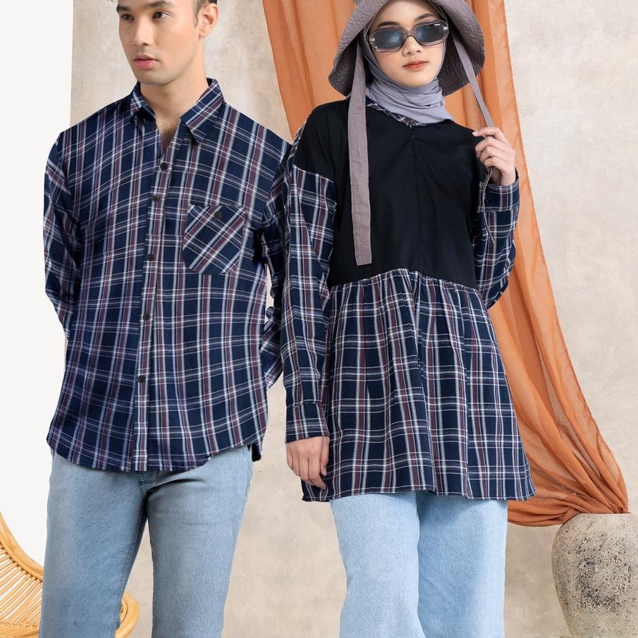 ♡ DGM Fashion Kemeja Flanel Couple kemeja couple baju couple pasangan couple flanel ۞