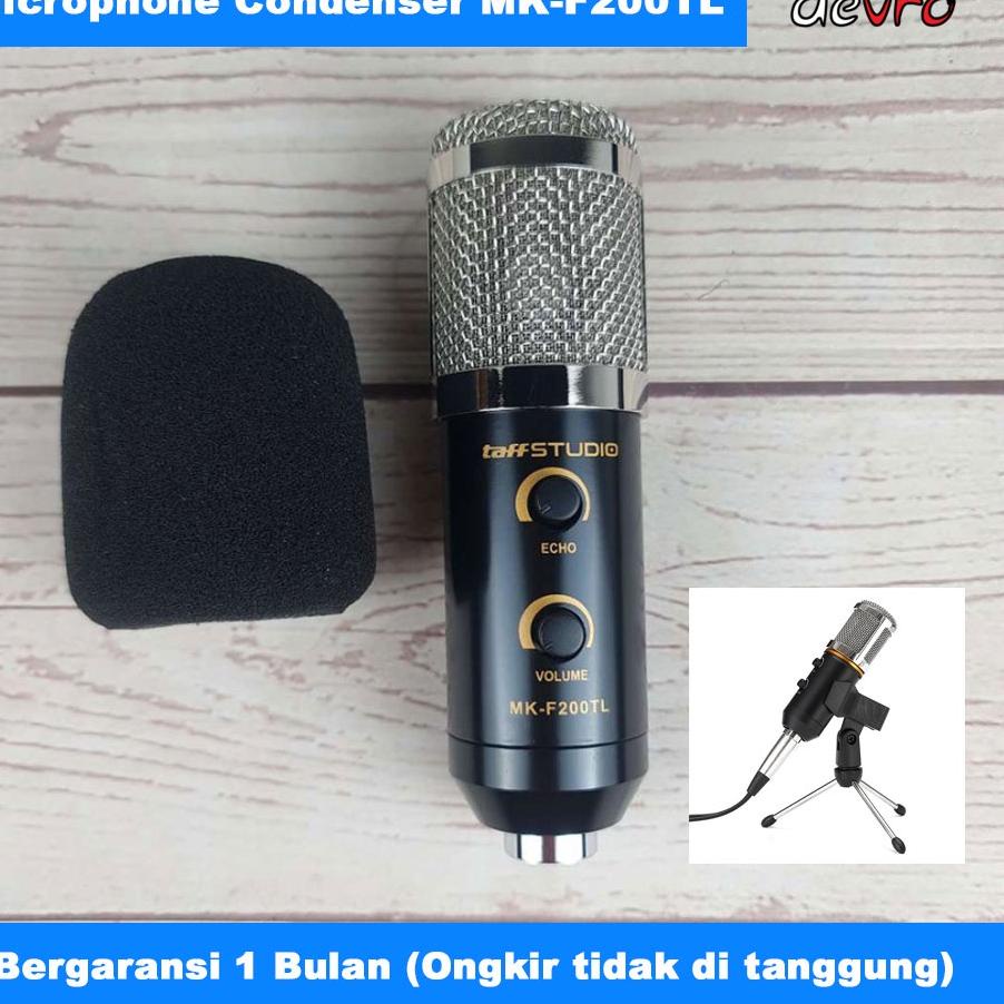➧ Mikrofon Kondenser Condenser Microphone 3.5mm with Stand Mini Tripod - Taffstudio MK-F200TL ✽