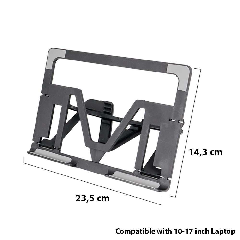 Laptop Stand ABS Foldable Adjustable Non-Slip - P7 - Black