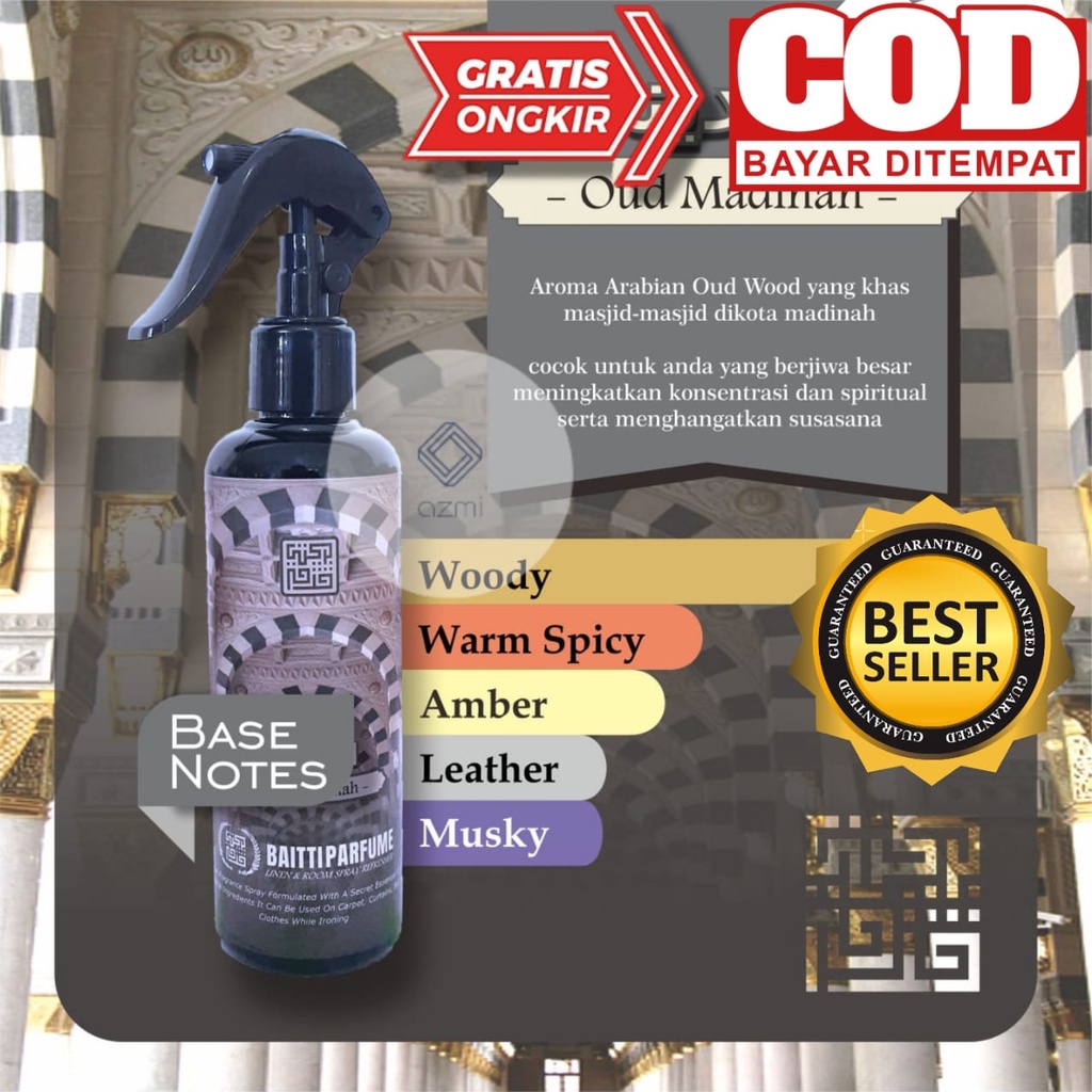 Freshner Pengharum Ruangan Baitti Parfume Aroma Oud Madinah 250 ml Non Alkohol