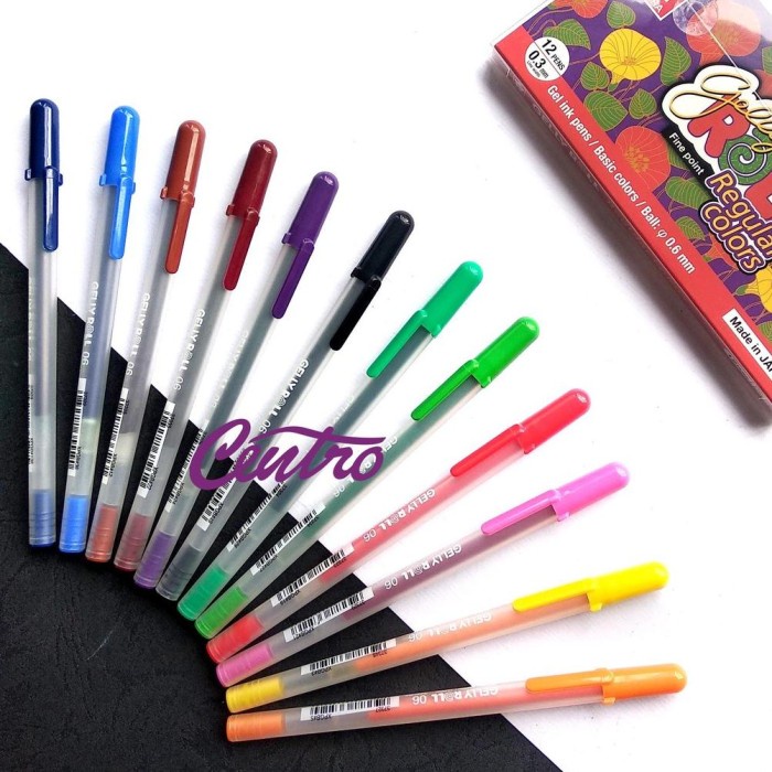 

Terlaris Sakura Gelly Roll Pen Fine Point Classic Regular Colors Set 12 Colour