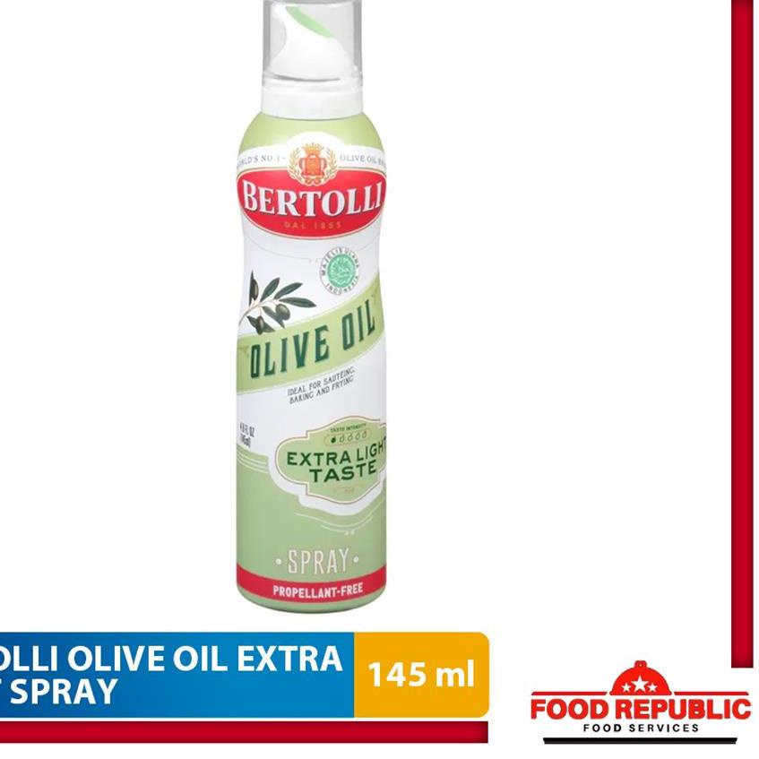 

➫ BERTOLLI EXTRA LIGHT OLIVE OIL SPRAY 145 ML - MINYAK ZAITUN HALAL ☜