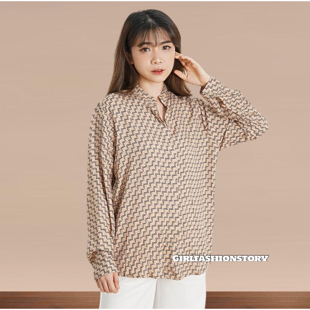 GFS NAMKYU MONOGRAM RAYON VIESTE SHIRT KEMEJA WANITA